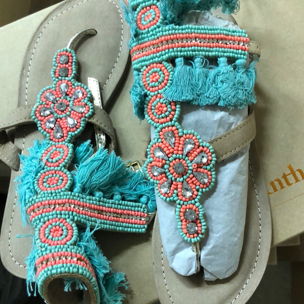 Guadalupe Design Silvia Sandal in Turquoise - Picture 2 of 2